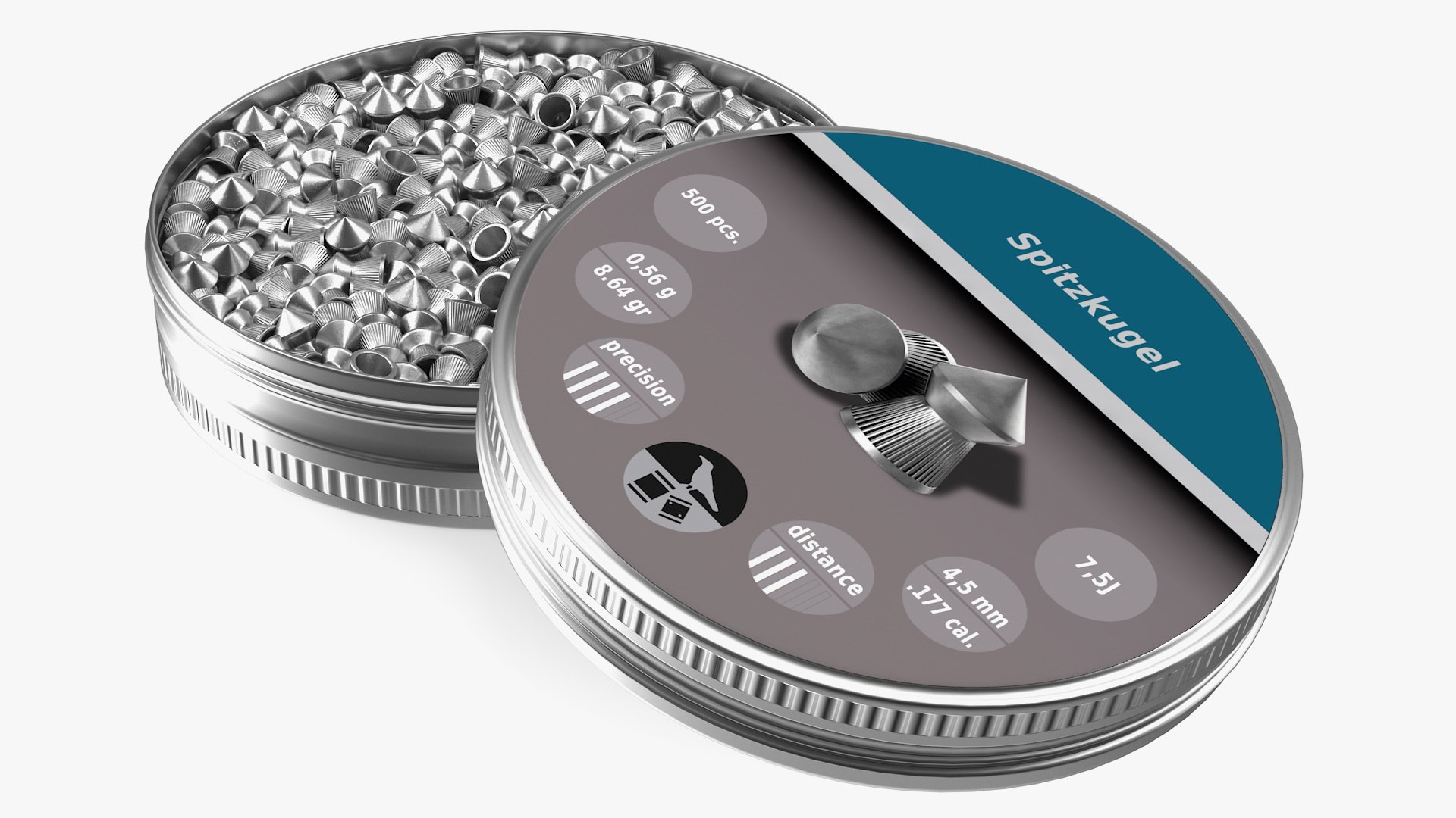 Spitzkugel Airgun Pellets Box 3D model preview
