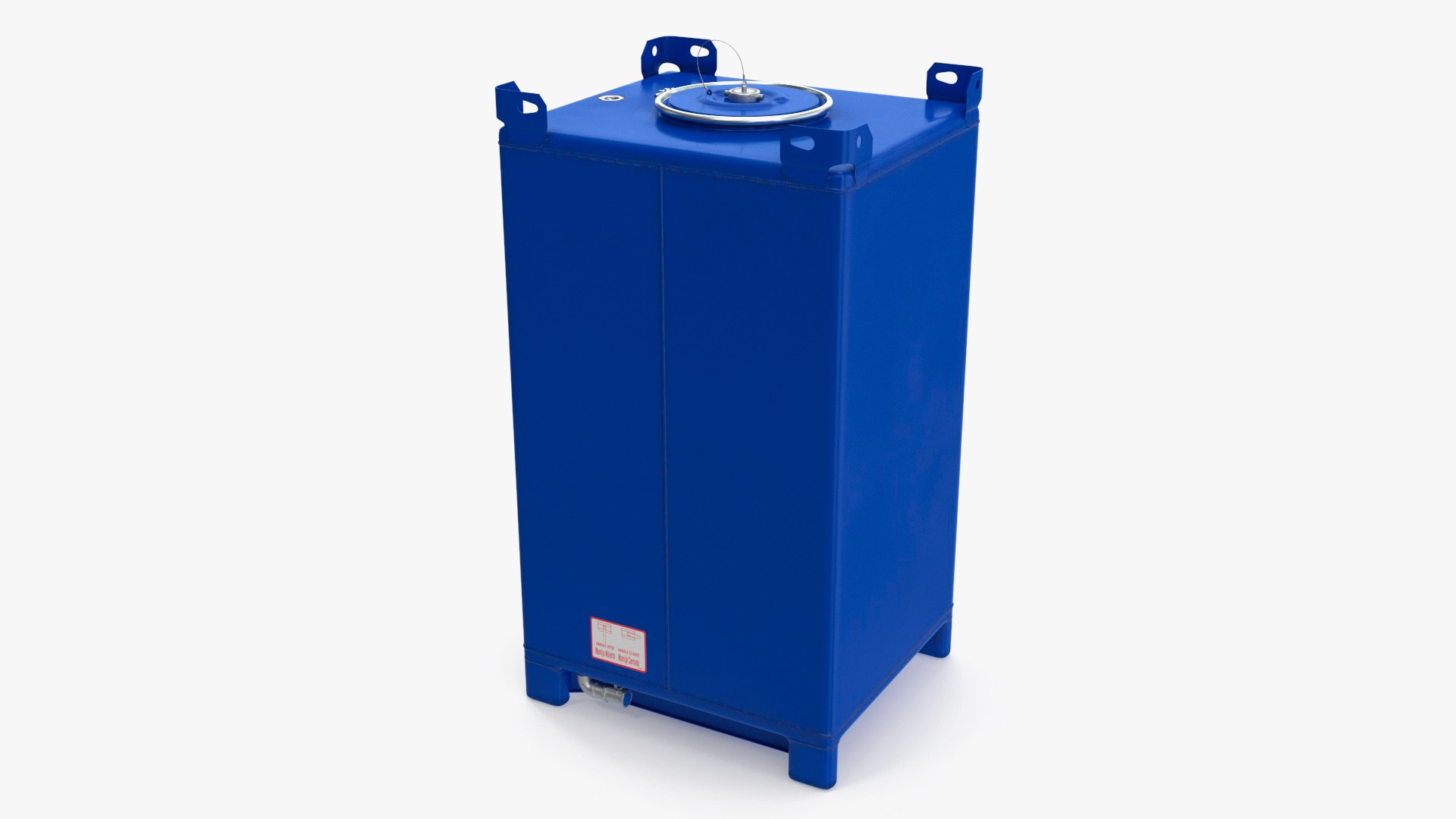 Stainless Steel IBC Container Blue 550gal 3D model preview