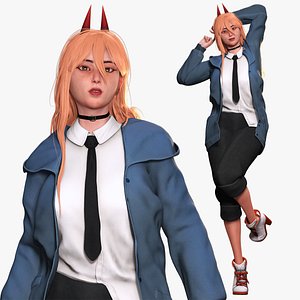 Chainsaw power Girl  Stylized Female 3D Model model