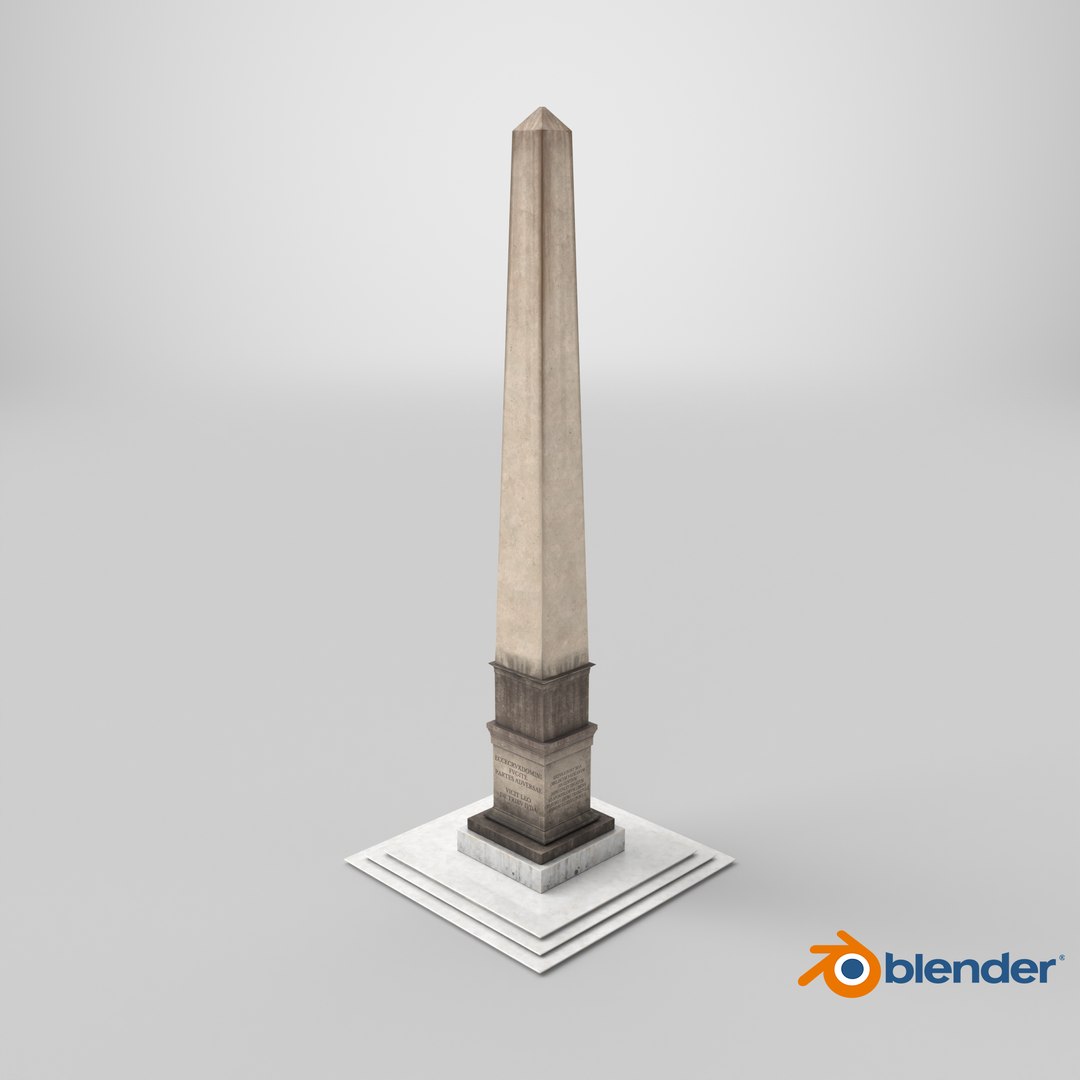 Ancient Roman Obelisk model https://p.turbosquid.com/ts-thumb/Al/mhr3IG/e8/stemcell_blender_cycles_render/png/1743692195/1920x1080/fit_q87/a9155217c4659f3f945e0312beba0a03e05a6280/stemcell_blender_cycles_render.jpg