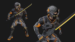 3D Ninja Cyborg model