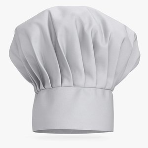 3D White Puffy Chef Hat