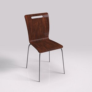 3D wooden chair model