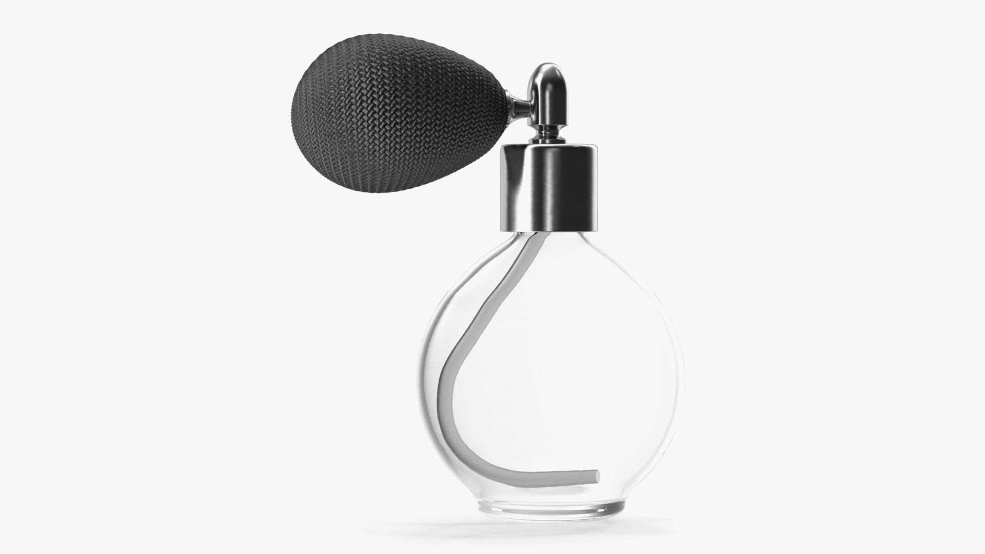 Spherical Perfume Bottle with Silver Cap Empty 3D model preview