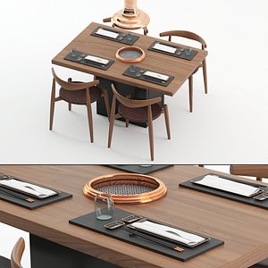 Yakiniku Self Grill Table Set 3D model