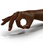African Man Hands with Fur Rigged Modèle 3D