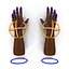 African Man Hands with Fur Rigged Modèle 3D