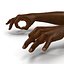 African Man Hands with Fur Rigged Modèle 3D
