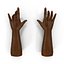 African Man Hands with Fur Rigged Modèle 3D