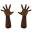 African Man Hands with Fur Rigged Modèle 3D