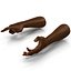 African Man Hands with Fur Rigged Modèle 3D