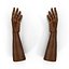 African Man Hands with Fur Rigged Modèle 3D