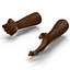 African Man Hands with Fur Rigged Modèle 3D