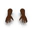 African Man Hands with Fur Rigged Modèle 3D