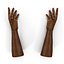 African Man Hands with Fur Rigged Modèle 3D