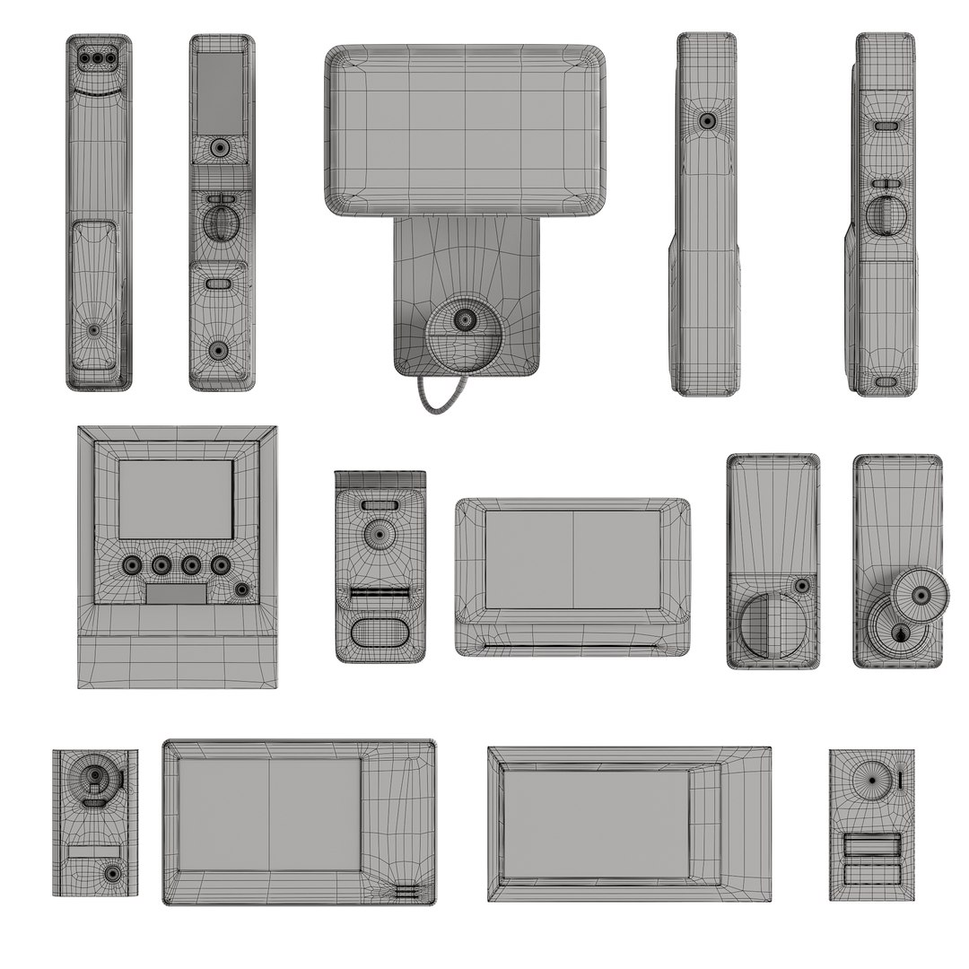 Equipment 8 Intercom And Security Set 3 3D Model - TurboSquid 2236453