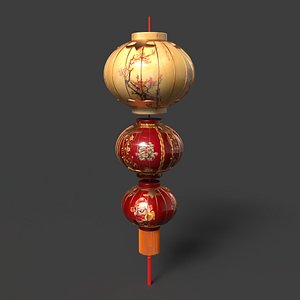 3D model Chinese red  lantern