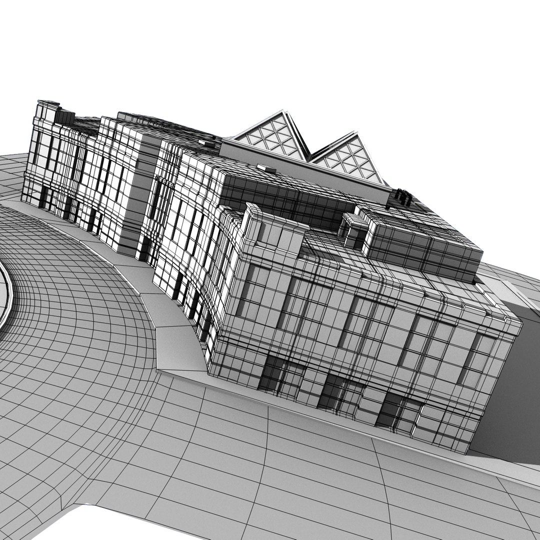 3d Curved Office Building Model