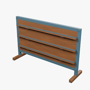 Freestanding Display Board with Wood Ledges - 1400 x 400 x 900 mm