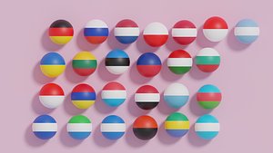 3D Flag of Ball Collection 1 model
