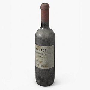 Old Mouton Rothschild 1878 Bordeaux Bottle 3D model