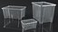 3D transparent plastic containers lids model