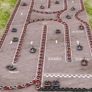 3D Go Karting Tire Track