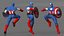 Marvel Cartoon Capitão América equipado para Cinema 4D