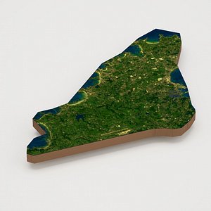Guernsey Realistic 3D Terrain Map