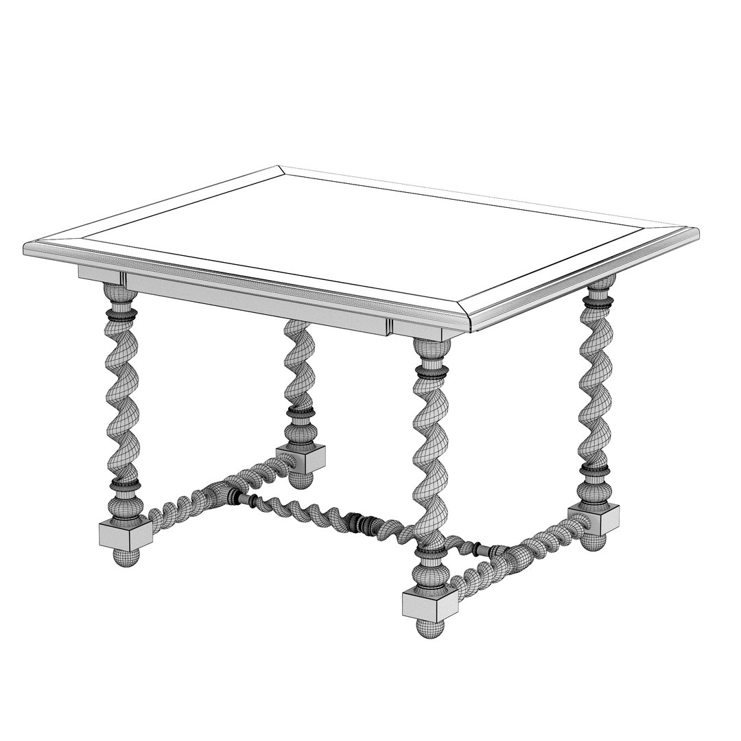 3D Vintage Side Table Model - TurboSquid 2398516