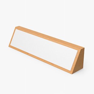 Wooden Desk Name Plate 3D model