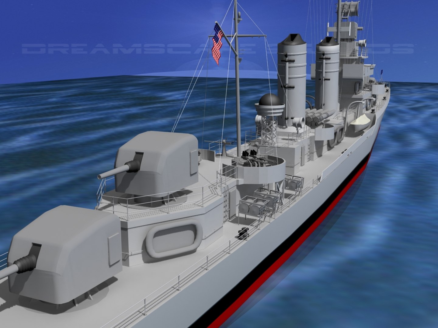 3d Model Anti-aircraft Destroyers Class Gleaves