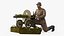 3D Red Army Gunner with Maxim Heavy Machine Gun