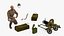 3D Red Army Gunner with Maxim Heavy Machine Gun