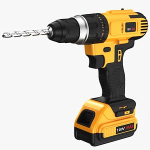Detailed Cordless Drill Yellow