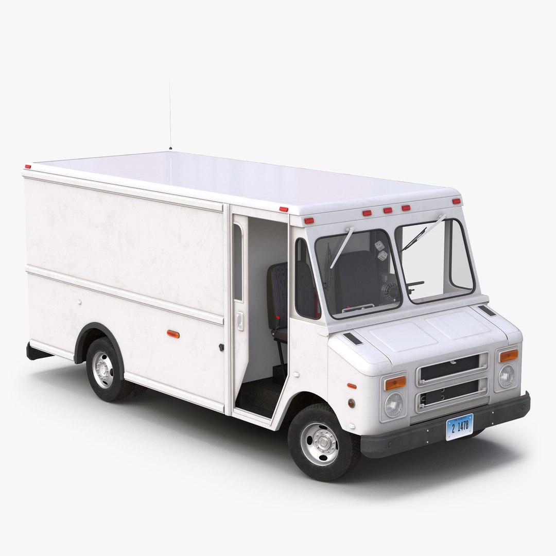 Post Office Truck Rigged 3D model preview