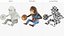 Windup Monkey Toy with Cymbals Blue Striped Fur