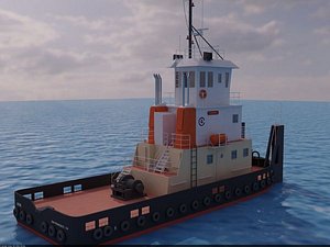 3d tugboat boat avik