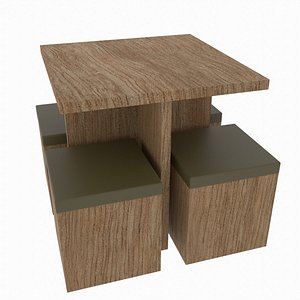 Wooden Table and Chair 001