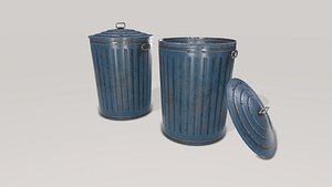 3D model Blue Old Trashcan