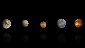 moon jupiter mars pluto 3d model