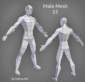 Low poly male model