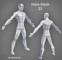 Low poly male model