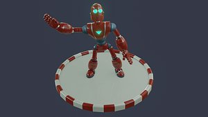 3D model A Scifi fully animated and rigged robot