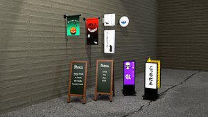 3D model Signboard No1