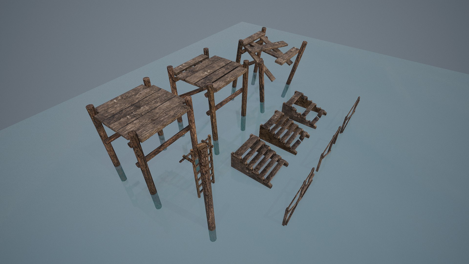3D Low-poly Port Pier Pack Model - TurboSquid 1263081
