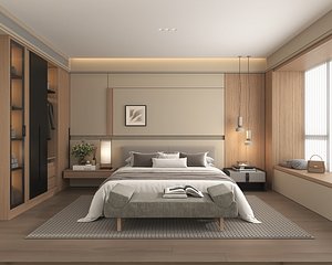 Modern Bedroom Scene 52 3D