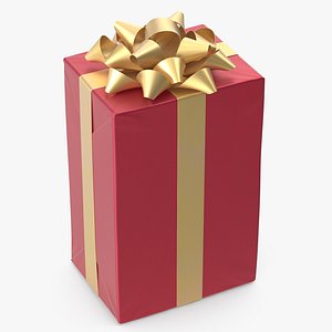Gift Box with a Bow Red v5