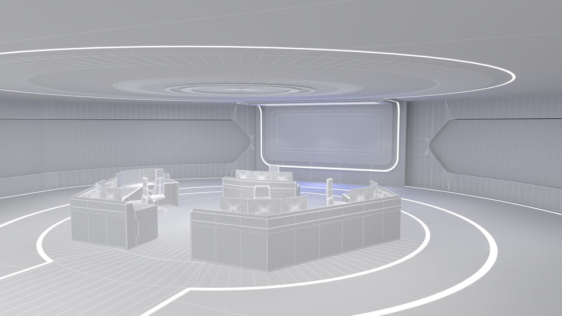 3D Technology Space Exhibition Hall - TurboSquid 2242175