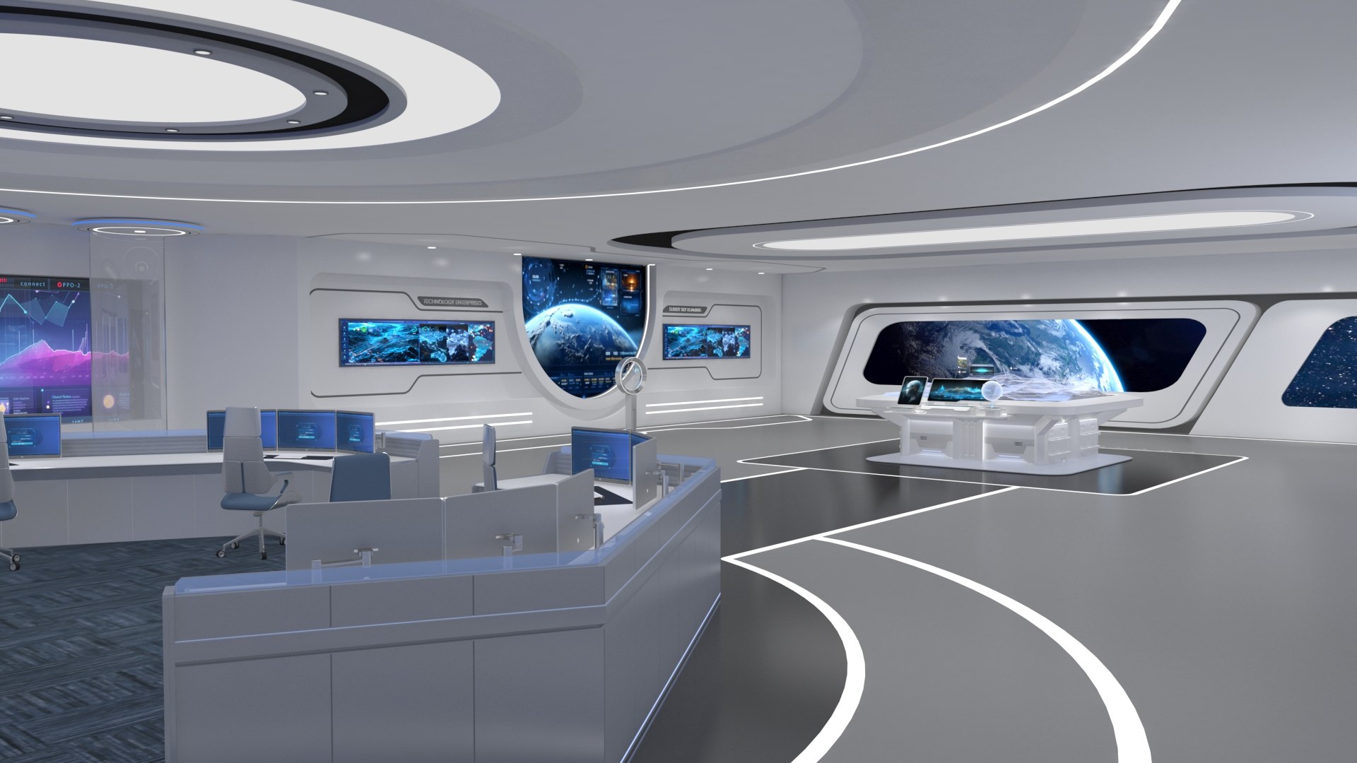 3D Technology Space Exhibition Hall - TurboSquid 2242175